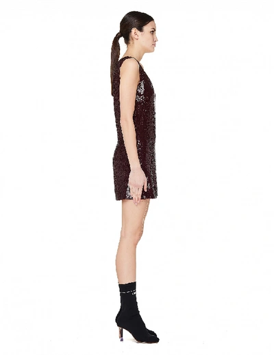 Shop Ashish Burgundy Sequined Mini Dress