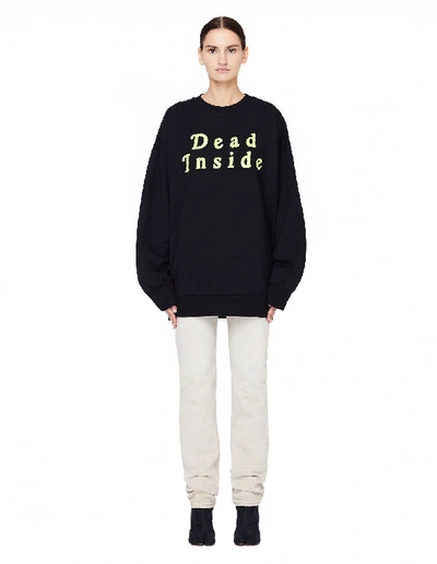 Shop Ashish 'dead Inside' Cotton Sweatshirt In Black