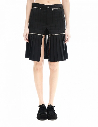 Shop Hood By Air Wool Shorts With Upper Skirt In Black