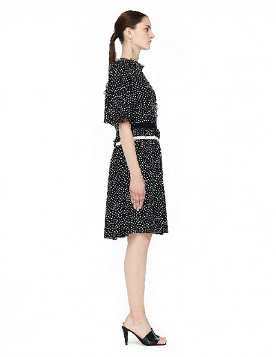 Shop Undercover Polka Dot Dress With Ruffles In Black