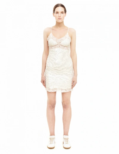 Shop Ashish Sequinned Slip Dress In White