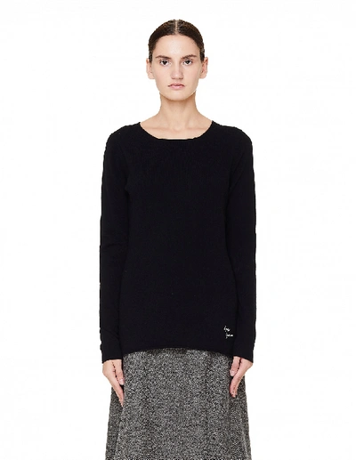 Shop Yohji Yamamoto Black Round Neck Cashmere Sweater