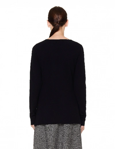 Shop Yohji Yamamoto Black Round Neck Cashmere Sweater