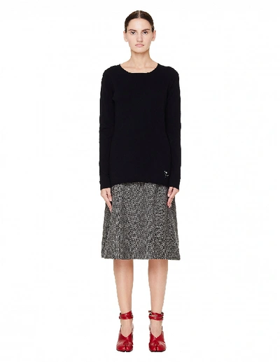 Shop Yohji Yamamoto Black Round Neck Cashmere Sweater