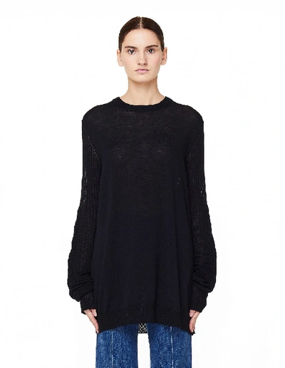 Shop Ann Demeulemeester Black Wool Sweater