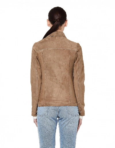 Shop Salvatore Santoro Beige Suede Shirt Jacket