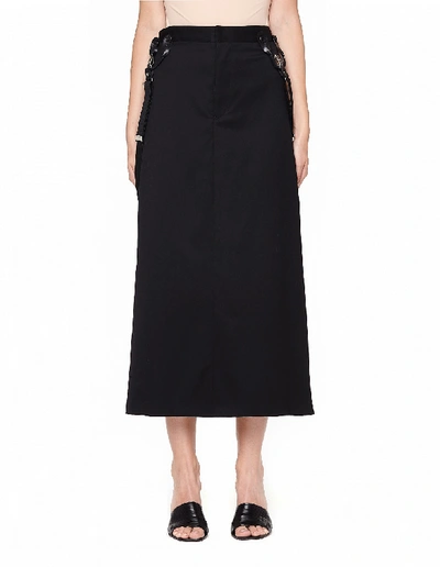 Shop Y's Wool Suspender Skirt In Black