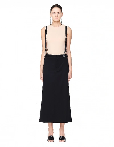 Shop Y's Wool Suspender Skirt In Black