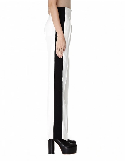 Haider Ackermann Side-stripe High-rise Straight Rayon Trousers In White