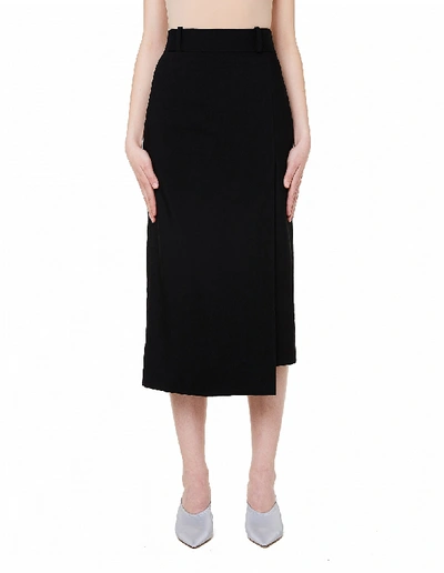 Shop Haider Ackermann Black Wool Pencil Skirt