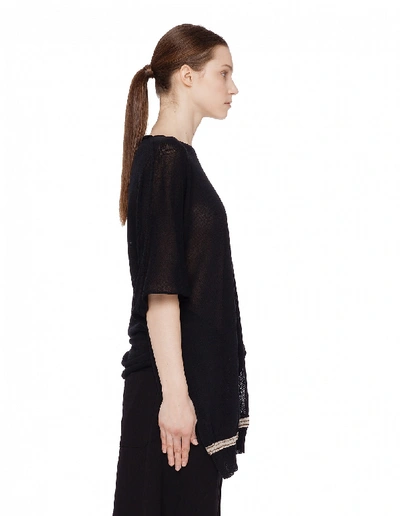 Shop Y's Sheer Asymmetric Top In Black