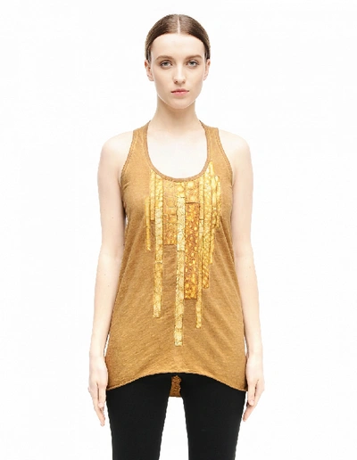 Shop Isaac Sellam Cotton And Leather Tank Top In Yellow