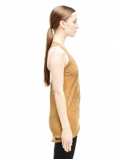 Shop Isaac Sellam Cotton And Leather Tank Top In Yellow