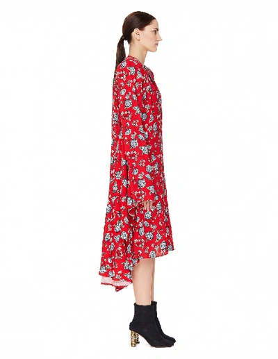 Shop Vetements Red Flowers Wing V-neck Dress