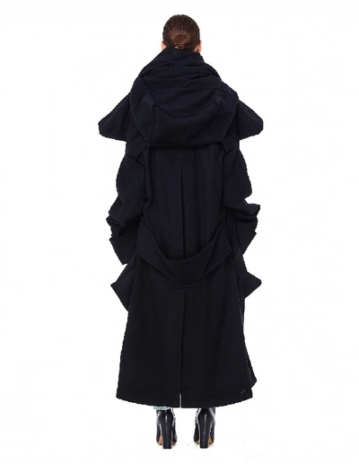 Shop Yohji Yamamoto Black Wool Coat