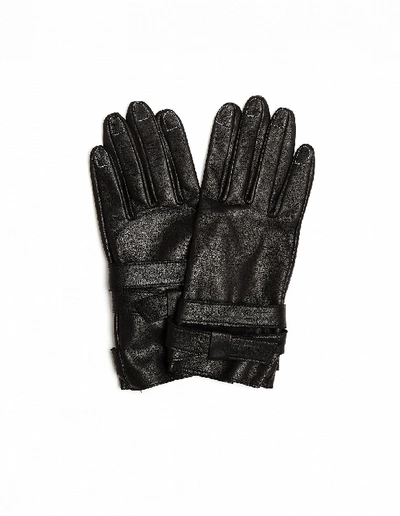 Shop Yohji Yamamoto Black Leather Gloves