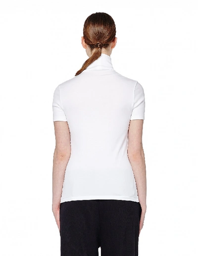 Shop Yohji Yamamoto White Turtleneck Top