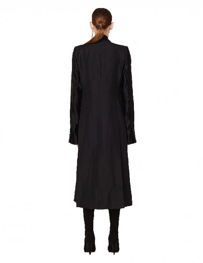 Shop Ann Demeulemeester Black Linen Francis Coat