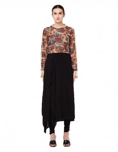 Shop Yohji Yamamoto Black Asymmetric Skirt