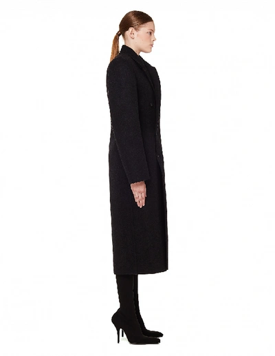 Shop Balenciaga Black Wool Hourglass Coat