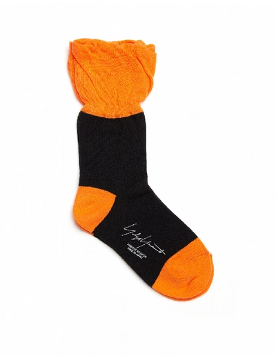 Shop Yohji Yamamoto Black & Orange Cotton Socks