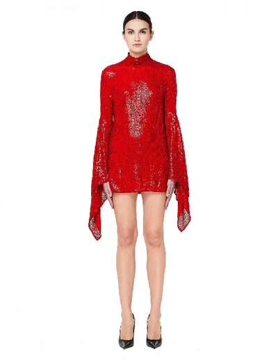 Shop Ashish Red Embroidered Sequin Dress