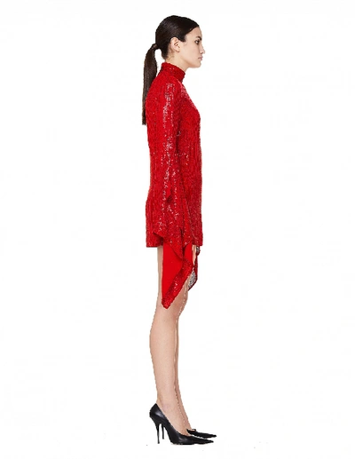 Shop Ashish Red Embroidered Sequin Dress