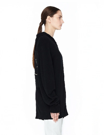 Shop Blackyoto Cashmere Hoodie With Silk Embroidery In Black