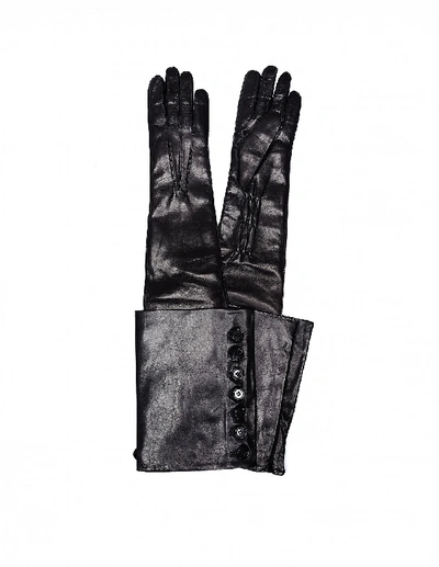 Shop Ann Demeulemeester Joris Black Leather Gloves