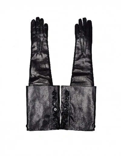 Shop Ann Demeulemeester Joris Black Leather Gloves
