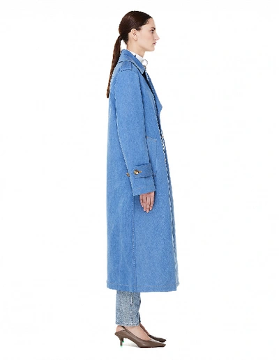 Shop Junya Watanabe Blue Denim Trench Coat