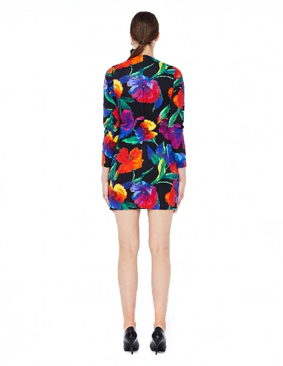 Shop Balenciaga Flower Printed 3d Dress In Multicolor