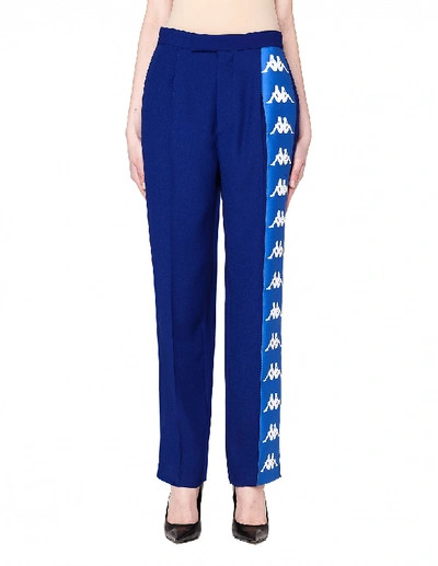 Shop Faith Connexion Navy Blue Kappa Striped Trousers