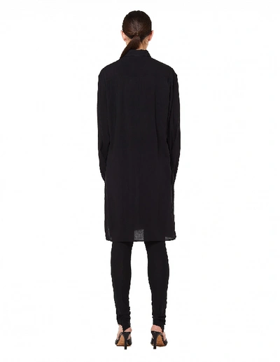 Shop Yohji Yamamoto Black Printed Elongated Shirt