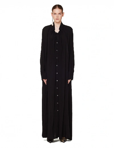 Shop Ann Demeulemeester Black Rayon Dress