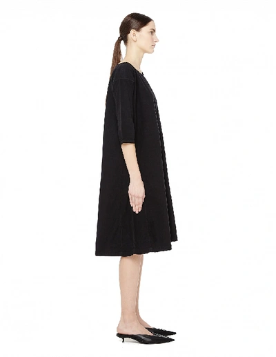 Shop Blackyoto V-neck Cotton Mari Dress In Black