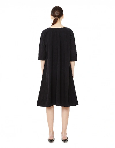 Shop Blackyoto V-neck Cotton Mari Dress In Black