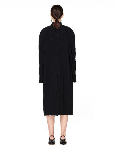 Shop Haider Ackermann Black Wool Coat With Stand Collar