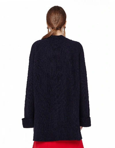 Shop The Row Carissa Silk And Cashmere Cardigan In Navy Blue