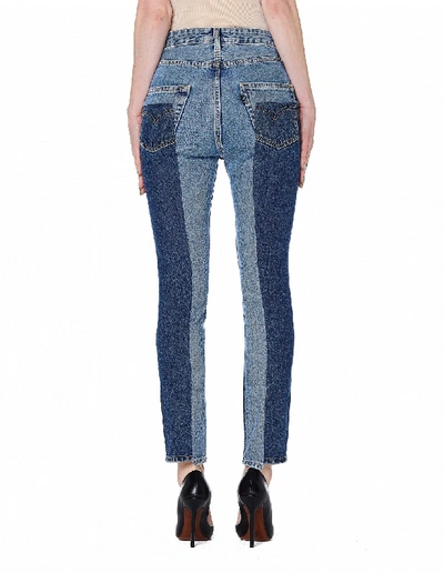 Shop Vetements Blue Patchwork Jeans
