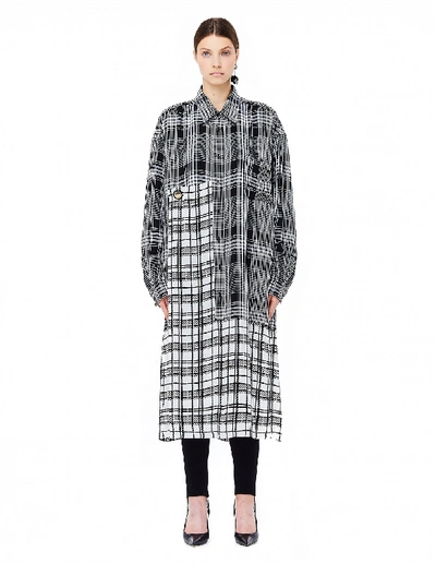 Shop Balenciaga Checked Shirt Dress In White