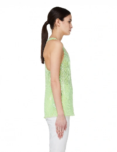 Shop Ashish Green Sequin Embroidered Top