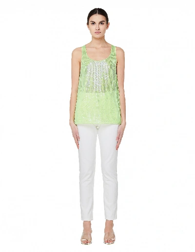 Shop Ashish Green Sequin Embroidered Top