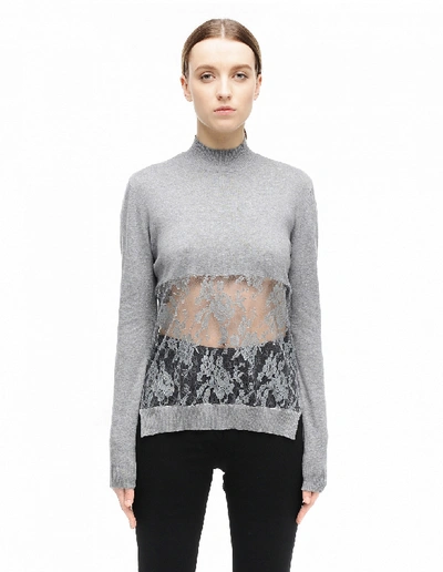 Shop Undercover Cotton And Сashmere Top In Grey