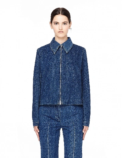 Shop The Row Roxanne Zip-front Denim Jacket In Blue