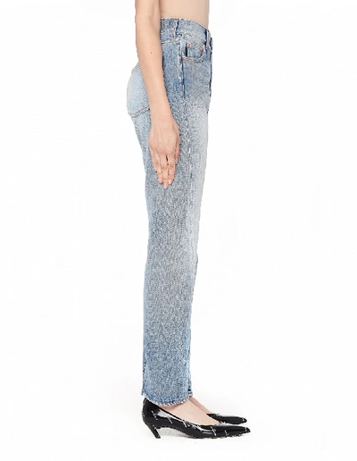 Shop Balenciaga Women's Reglisse Twisted Leg Jeans In Blue