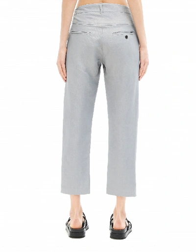 Shop Ann Demeulemeester Linen And Nylon Trousers In Grey