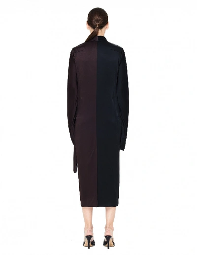 Shop Haider Ackermann Two Tone Satin Tuxedo Dress In Brown