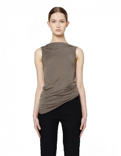 Shop Rick Owens Lilies Open Back Draped Top In Grey