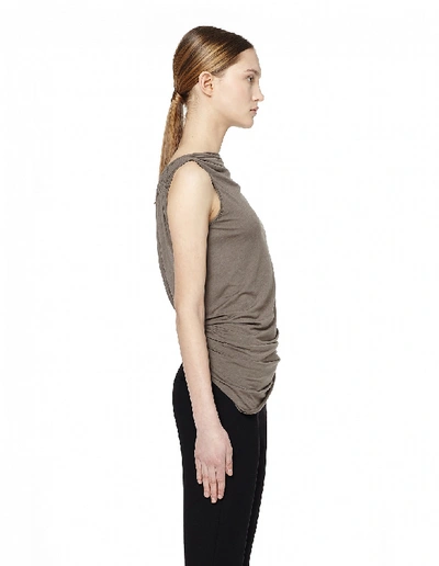 Shop Rick Owens Lilies Open Back Draped Top In Grey